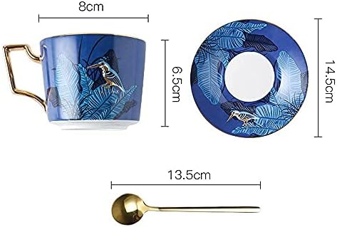 tea cups and saucers,Coffee Cup Ceramic Black Tea and Saucer Set Hot Cocoa Garland Hanging Ear Suitable Restaurant - Image 2