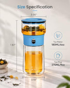 ZENS Glass Infuser Teapot, One Touch Tea Maker for Loose Leaf Tea Steeper - Image 4