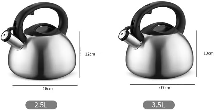 Stovetop Teapot For Home And Restaurant 304 Stainless Steel Whistling Tea Kettle Stovetop Pots Kettles With Heat-Proof Handle And Lid(2.5L) - Image 2