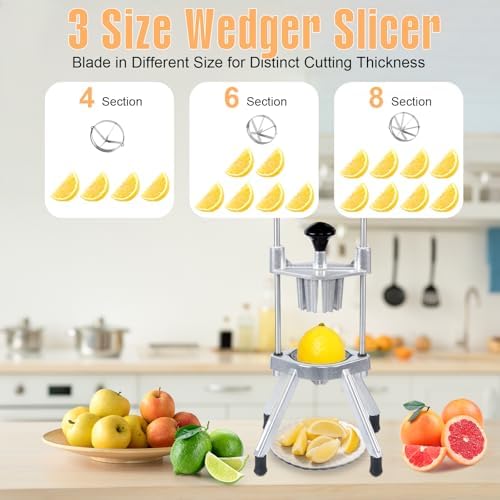 Commercial Lemon Slicer & Citrus Wedger, 4/6/8-Wedge Lemon Lime Cutter - Image 4