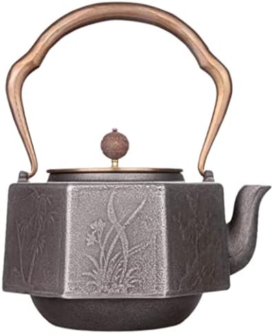KYUSAR Japanese Cast Iron Teapot Chinese Teapot 1.2L Cast Iron Kettle Pot Inside and Outside Uncoated Original Iron Pot Handmade Iron Chinese Style Iron Pot Tetsubin Tea Pot by Unknown