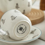 London Pottery Porcelain Coffee Cup with Saucer 220ml/7.4oz, British Teacup Set for Latte, Cappuccino, Espresso, Tea Party Wedding Birthday Housewarming Gift (Cat，Cup and Saucer, 220ml) - Image 7