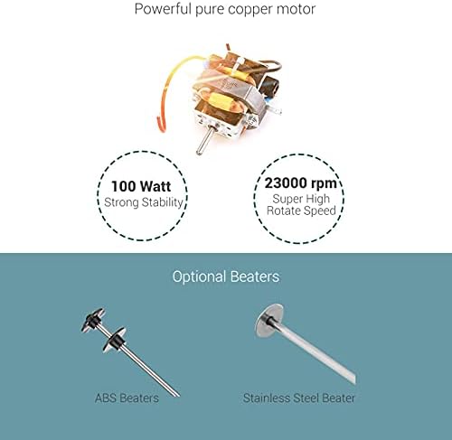 Milkshake Maker Machine, 100W 110V Drink Blender with 500ML Stainless Steel Cup, 2 Speed Setting, 23000Rpm/Min Milk Frother for Malted Milk, Protein Shakes Red - Image 3