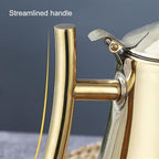 Gold,1.5L,Coffee Tea Pot, Stainless Steel Pour Over Kettle Gooseneck Spout Teapot Coffee Pot with Filter, Large Capacity Polished Teapot Kettle for Home Hotel Cafe Bar Restaurant - Image 4