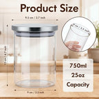 6 Pcs 25oz Clear Canisters Set for Kitchen, Glass Jars with Lids - Image 2
