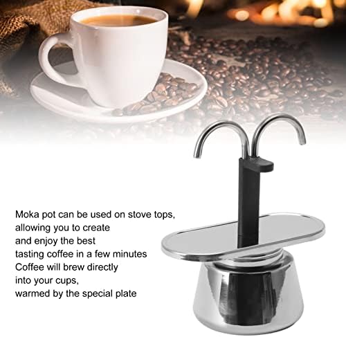GOWENIC 2 Cup Stovetop Espresso Maker, Pot Classic Italian Coffee Maker Espresso Maker Stovetop, 100ML Double Stainless Steel, DIY Conduit Coffee Pot - Image 6