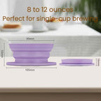 Travel Pour Over Coffee Maker Single Serve, Portabe Single Cup Pour Over Coffee Maker + Portable Kettle Electric, Collapsible Travel Electric Kettle (Purple) - Image 4