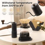 VEVOK CHEF Pour Over Coffee Maker Set with Extra 200PCS #2 Cone Coffee Filters Bundle, 20 Oz Glass Server Dripper Brewer with Unbleached Natural Paper Filters for Home Camping Outdoor - Image 2