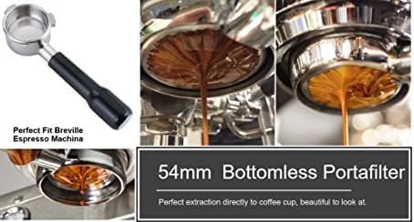 54mm Bottomless Portafilter Compatible with Breville Espresso Machine BES840XL-BES870XL-BES870BSXL-BES878BSS-BES880BSS Stainless Steel Portafilter with Filter Basket Handle-ABS Plastic - Image 7