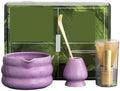 4/pcs Matcha Set Bowl With Mouth Dynasty Tea Tip Tool Whisker Stand(Purple) by Unknown