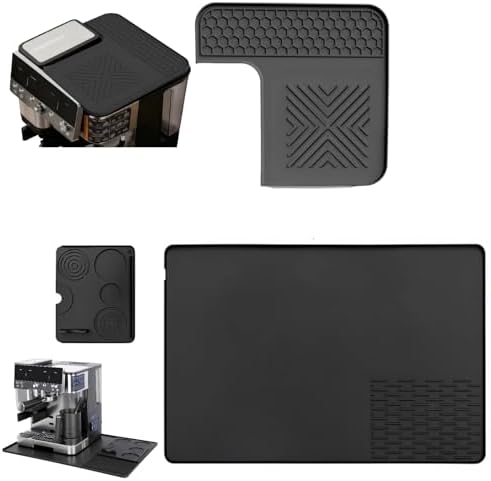 Silicone Coffee Maker Mat for Ninja Luxe ES601, 3-in-1 Top Mat/Large Coffee Bar Mat/Espresso Tamping Mat for Ninja Luxe Cafe Espresso Machine, Food-Grade Silicone,Non-Slip,Heat-Resistant by Unknown