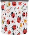 Stainless Steel Coffee Storage Containers with Airtight Lid, Animal Ladybugs Flower 17oz Food Storage Container Kitchen Canister for Tea, Coffee Beans, Ground, Sugar Storage by Quteprint