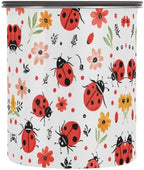 Stainless Steel Coffee Storage Containers with Airtight Lid, Animal Ladybugs Flower 17oz Food Storage Container Kitchen Canister for Tea, Coffee Beans, Ground, Sugar Storage by Quteprint