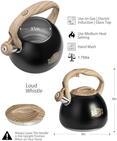 POLIVIAR Tea Kettle, 2.7 Quart Stovetop Tea Kettle, Audible Whistling Teapot, Food Grade Stainless Steel for Anti-Rust, Anti Hot Handle, Suitable for All Heat Sources (JX2022-MH30) - Image 6