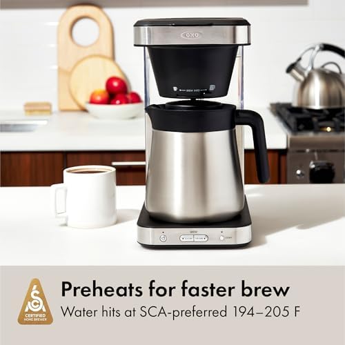 OXO Brew 8-Cup Coffee Maker - Single-Serve, Thermal Carafe, Stainless Steel - Image 3