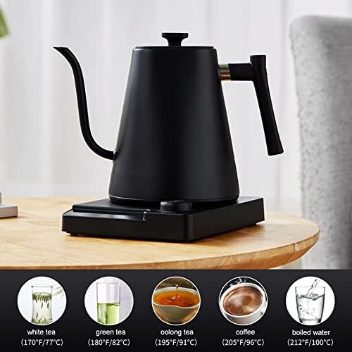 Smart Electric Kettle 1000ML Gooseneck Kettle With Temperature Control and 24H Keep Warm, 304 Stainless Steel Hot Water Kettle For White Tea, Coffee, Boiling Water (Black) - Image 4