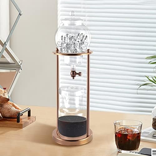 Metal Cold Brew Drip Tower, Ice Cold Drip Tower 6-8 Cups 600ml -20-150°C Temperature Range With Slow Drip TechnologyIBamboo Straight Frame for Home Office Drip Coffee Maker by DUTTIETY