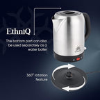Ethniq TeaVibe Electric Turkish Tea Maker - Stainless Steel 120V Double Pot Kettle & Infuser, Boil-Dry Protection, Auto Shut-Off & Keep Warm Function, 1.7L Kettle + 1L Teapot Capacity - Image 4