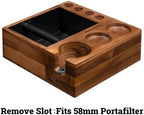 MOJAE 9-in-1 Espresso Knock Box and Espresso Tamper Station,Fits for 51-58mm Portafilter,Tamper and Distributor,Espresso Machine Accessories Organizer (Walnut) - Image 3