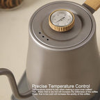 Gooseneck Digital Electric Kettle Set, 304 Stainless Steel Interior Programmed Temperatures with ±1℉ Temperature Control Function, 1000 Watt Rapid Boiling And Keep Warm Function,Silver - Image 4