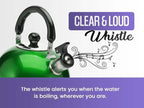 YBM Home Stainless Steel Stovetop Whistling Tea Kettle 3L with Handle, Induction Compatiable - Purple - Image 3