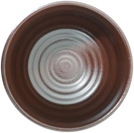 Urban Tokyo Authentic Minoware Porcelain Matcha Bowl Chawan 4.75" Diameter Handmade in Japan, Traditional Mino-Yaki Ceramic Tea Ceremony Bowl, Reactive Glaze Designs (Top Wine) - Image 6
