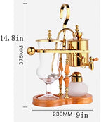JITEM Cafetera Belgium Luxury Royal Family Balance Syphon Coffee Maker Siphon Brewer Elegant Design Retro Style with U Handle Glass Siphon Pot for Coffee or Tea - Image 2