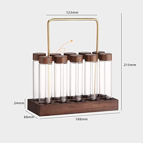10Pcs Single Dose Coffee Bean Cellar, Tube Coffee Bean Cellars with Wooden Holder Stand, Espresso Bean Storage Set for Heartwarming - Image 4