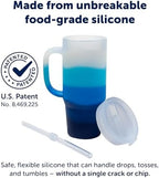 Silipint 32oz Silicone Tumbler with Handle, Flip Lid and Straw – BPA-Free, Non-Toxic, Unbreakable, Freezer, Microwave, Dishwasher Safe Tumbler – Perfect for Tea, Smoothies (Blizzard) Pack of 1 - Image 5