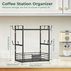 EsLuker.ly Coffee Mug Cup Holder Tree Bar Station Organizer, 2 Tier Black - Image 2