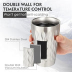 2 Pack Stainless Steel Mug Double Wall Metal Stackable Insulated Portable Drinking Cup Shatterproof Glasses(2pcs 450ml) - Image 3
