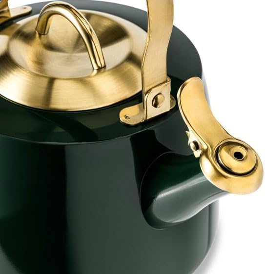 1.8L Stainless Steel Whistling Tea Kettle, Hunter Green - Image 2