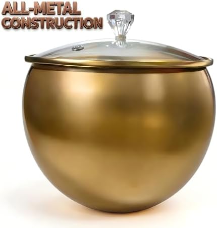 Upgraded 2L Espresso Knock Box with Glass Lid, Magnetic Knock Bar, Gold - Image 6