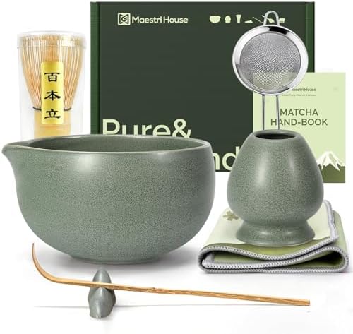 Maestri House Matcha Whisk Set, 7-Piece Kit with Spouted Ceramic Bowl by MaestriHouse