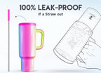Meoky 50 oz Tumbler with Handle, Tumbler with Lid and Straw, Insulated Stainless Steel Travel Mug, 100% Leak-proof, Keeps Cold for 36 Hours or Hot for 12 Hours (Carnival) - Image 3