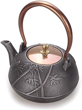 cast iron teapot,classic tea kettle,Japanese Tetsubin Tea Kettle Cast Iron Teapot with Copper Lid Handle, for Green Tea and Mint, Fruity and Citrus, 1200ml by Unknown