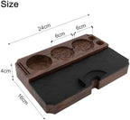 Wood Grain Espresso Tamper Mat Station 51mm 53mm 58mm Portafilter, Non-Slip Silicone Coffee Tamping Base with Card Slot, Walnut - Image 6