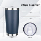 DIW 20oz Insulated Travel Coffee Tumbler Bulk with Lid(Navy Blue,6 Pack) - Image 2