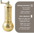 Decorative Manual Coffee Grinder, Zamak Conical Burr, Refillable Mill with Adjustable Coarseness, Handmade Turkish Mill with Handle,Hand Crank 18 cm-7.1 inch - Image 6