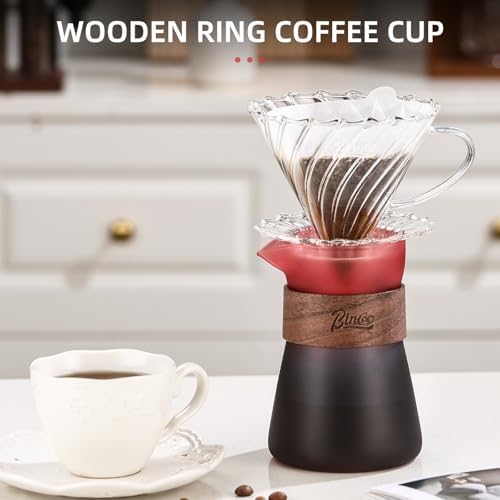 Glass Coffee Carafe with Wood Heat-Resistant Loop, 16oz Glass Coffee Server for Pour Over, Coffee Decanter & Coffee Pot, 2 Pack - Image 6
