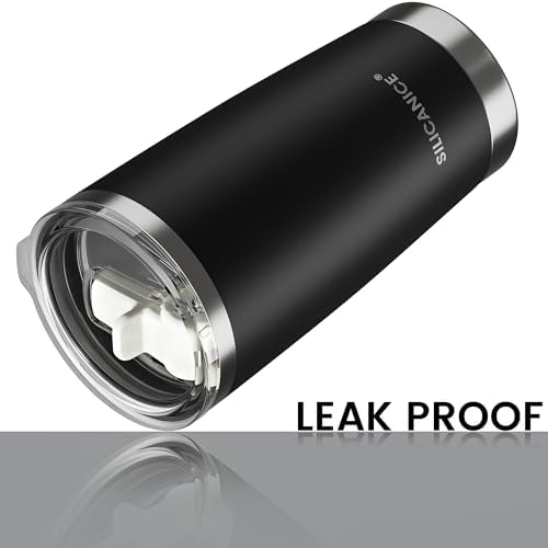 20oz Hygienic Insulated Tumbler — 100% Leakproof Lid with Removable Spout & Straw, Reinforced Vacuum-Protection Base, Cup Holder Friendly, for Iced Coffee, Smoothie/Water on the Go - Black - Image 3