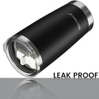 20oz Hygienic Insulated Tumbler — 100% Leakproof Lid with Removable Spout & Straw, Reinforced Vacuum-Protection Base, Cup Holder Friendly, for Iced Coffee, Smoothie/Water on the Go - Black - Image 3