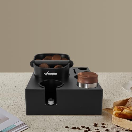 Espresso Knock Box Coffee Station Organizer with Particle Bucket Black - Image 5