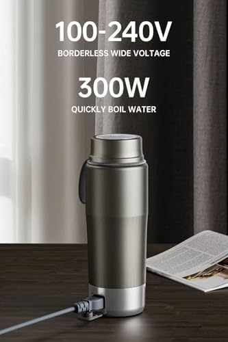 Pure Titanium Electric Travel Kettle, 0.52L Portable Water Boiler with 12 Temperature Controls, 100-240V Dual Voltage for Travel Office Hotel - Image 5