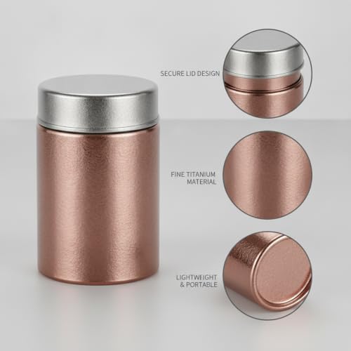 Pure Titanium Tea Canister, Metal Food Storage Container for Loose Leaf Tea and Tea Bags, 9.5 fl oz Jar for Home or Travel (1 PC) - Image 6