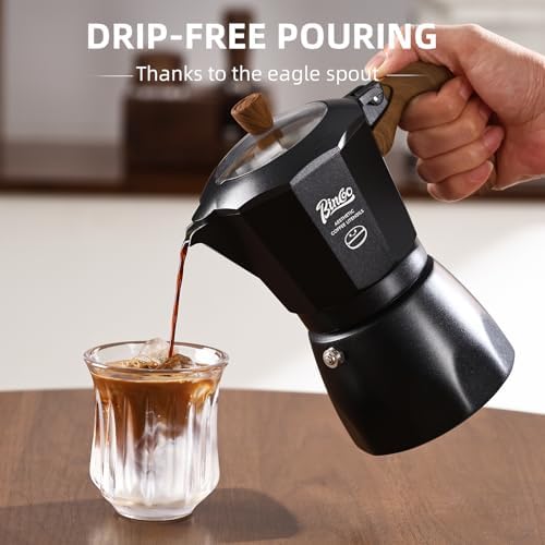 Stovetop Espresso Maker - Italian Coffee Maker for Gas & Electric Stove,Small Moka Pot for Italian and Cuban Café Brewing,2 Espresso Cups, Portable - Image 4