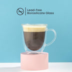 JoyJolt Serene Double Walled Insulated Glasses Coffee Mug (Set of 2) 13.5 Ounces - Image 5