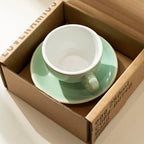 Loveramics Coffee Cup Ceramic, 8 oz Latte Art Cup with Saucer for Cappuccino, Tea, Espresso, Thick - walled stoneware Cappuccino mug Set for Cafe and Barista - Potters Colours (Basil, 8OZ) - Image 3