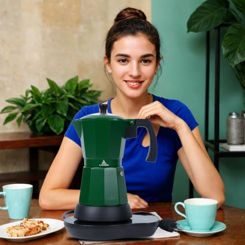 LAOION 6 or 3 Cup Electric Moka Pot, Cafeteras Electricas Modernas-Green - Image 6