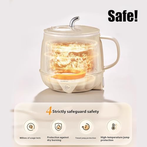 Multifunction Electric Heated Milk Cup, 600ml 3-in-1 Mini Electric Heater Cup, 600ml Portable Hot Milk Coffee Cups for Quick Meals and Beverages at Home or in The Office (1Pc Red) - Image 3